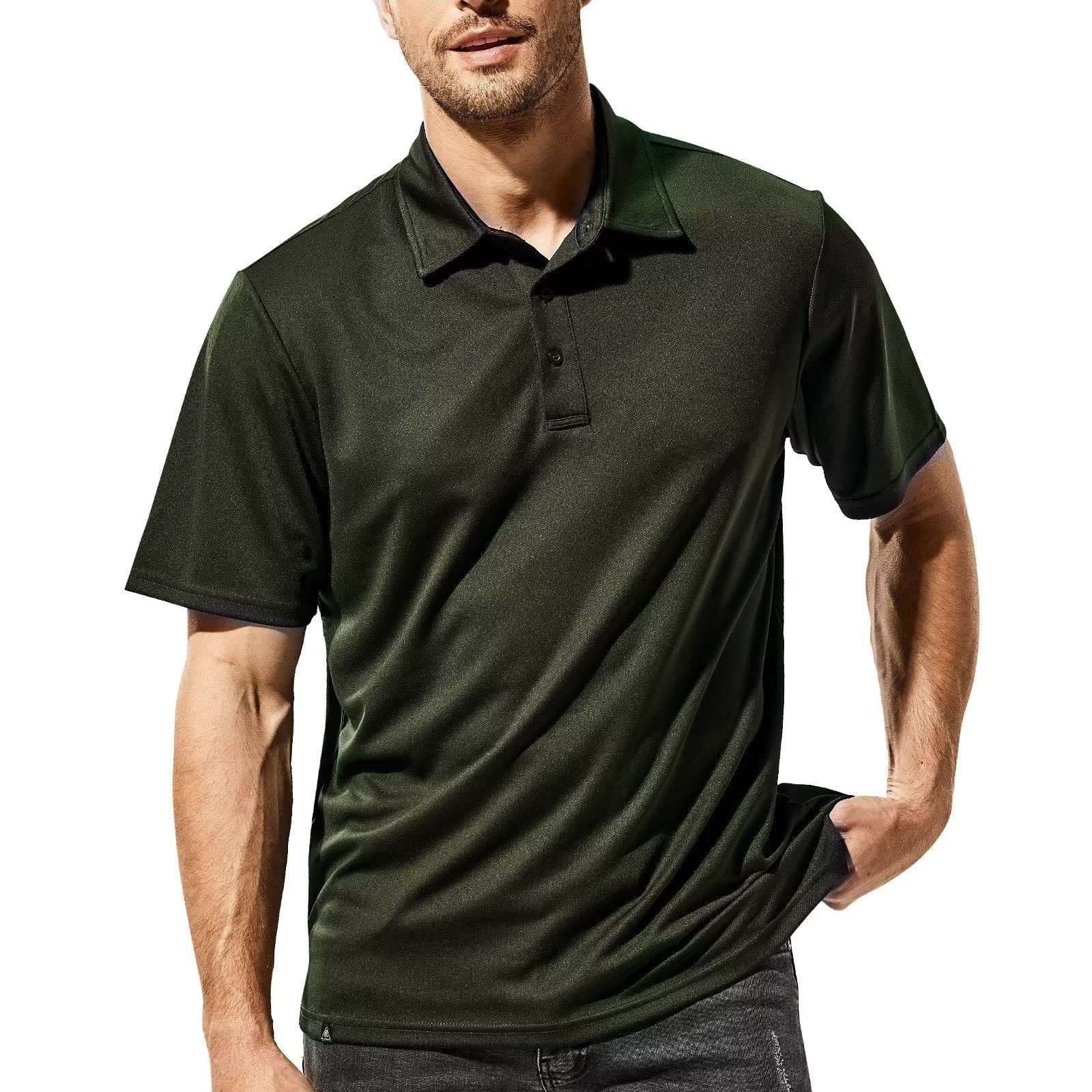 Haimont Long Sleeve Cotton Polo Shirts for Men Soft Golf Shirts with Collar - 4
