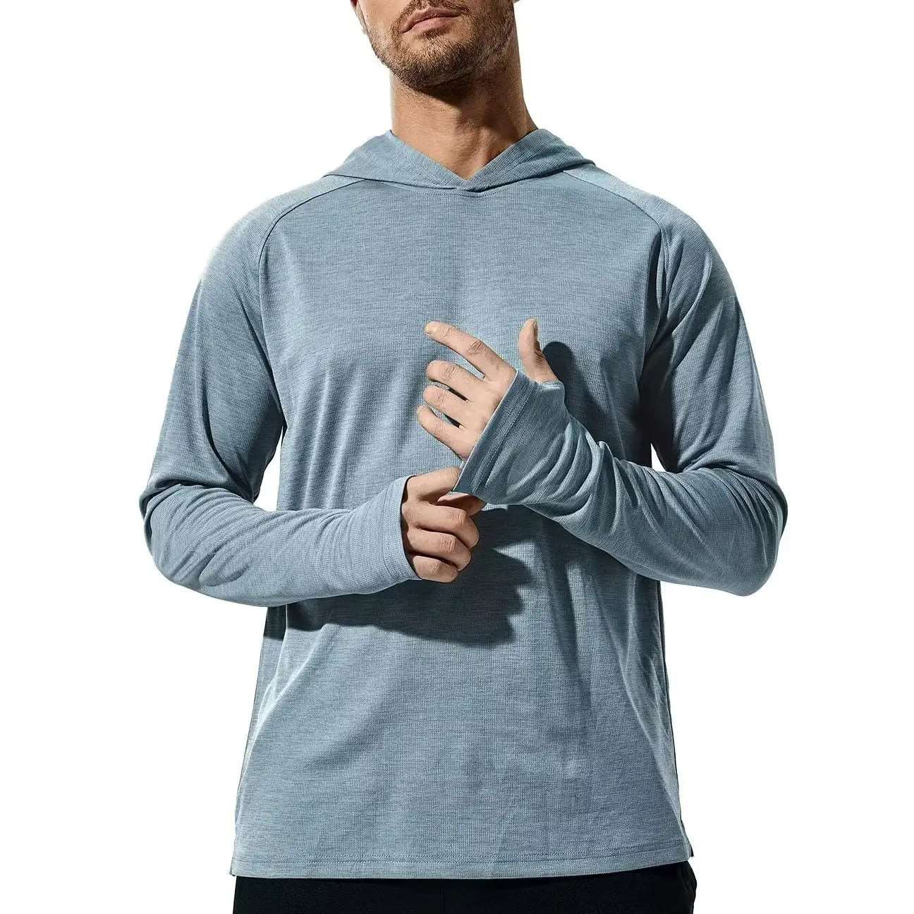 Men's Hiking Shirts UPF 50+ UV Sun Protection Hooded Jacket Long Sleeve  Shirt