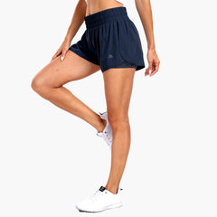 Women's Running Shorts 2 in 1 High Waisted 3" Athletic Shorts