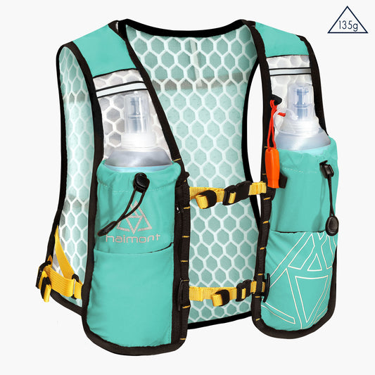 Haimont Running Packs Green Kid's Hydration Vest Pack Lightweight With Soft Flasks