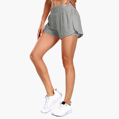 Women's Running Shorts 2 in 1 High Waisted 3" Athletic Shorts