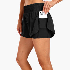 Women's Running Shorts 2 in 1 High Waisted 3" Athletic Shorts