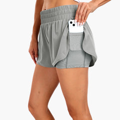 Women's Running Shorts 2 in 1 High Waisted 3" Athletic Shorts