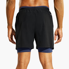 Men's 2 in 1 Running Shorts with Compression Liner 5 Inch
