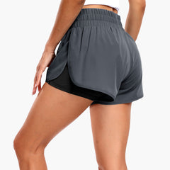 Women's Running Shorts 2 in 1 High Waisted 3" Athletic Shorts