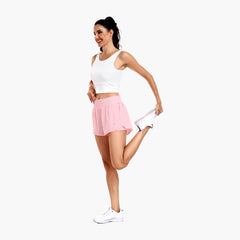 Women's Running Shorts 2 in 1 High Waisted 3" Athletic Shorts