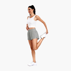 Women's Running Shorts 2 in 1 High Waisted 3" Athletic Shorts