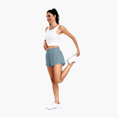 Women's Running Shorts 2 in 1 High Waisted 3" Athletic Shorts