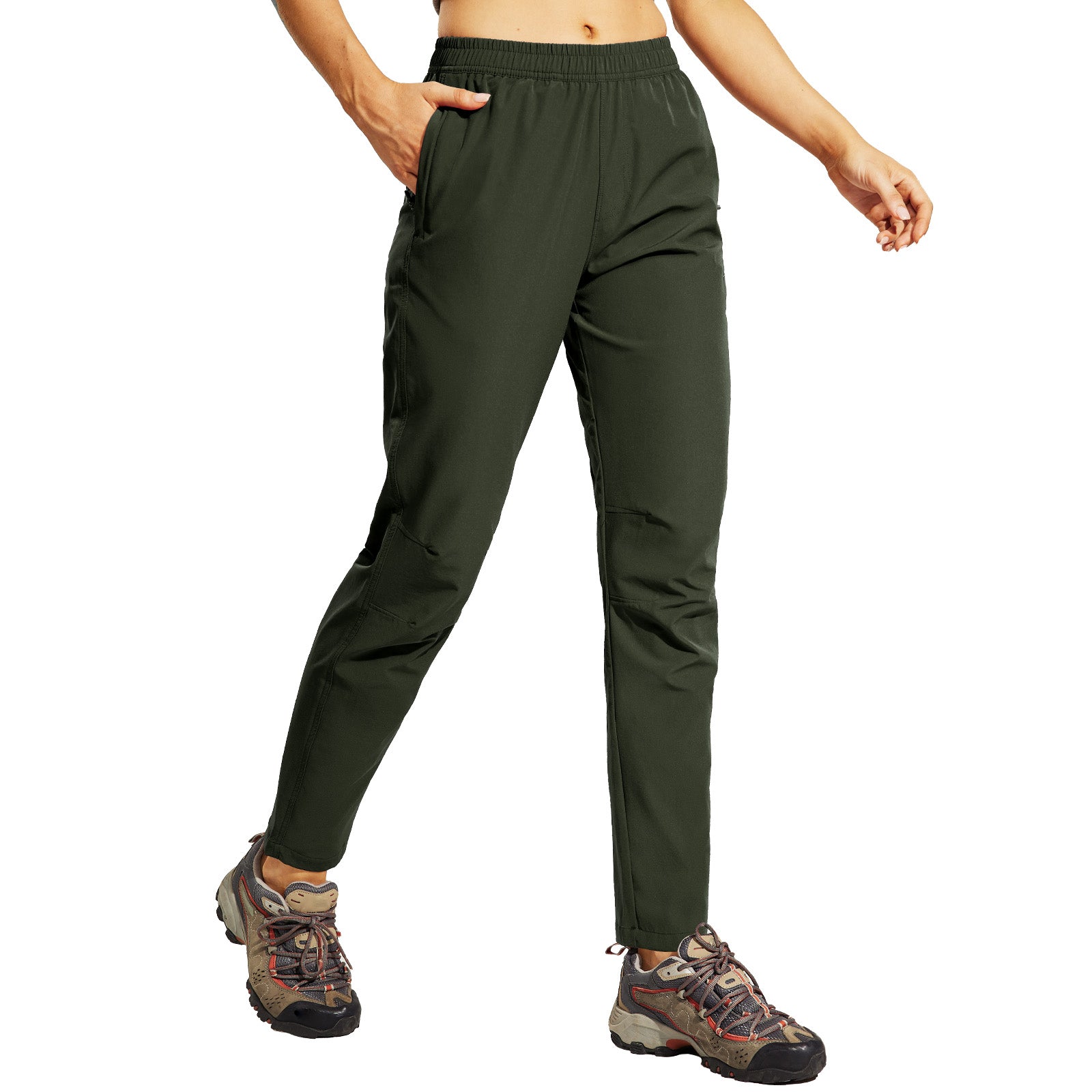 Womens Cargo Joggers Hiking Pants Lightweight Quick Dry Water Resistant  Womens Pants with Zipper Pockets