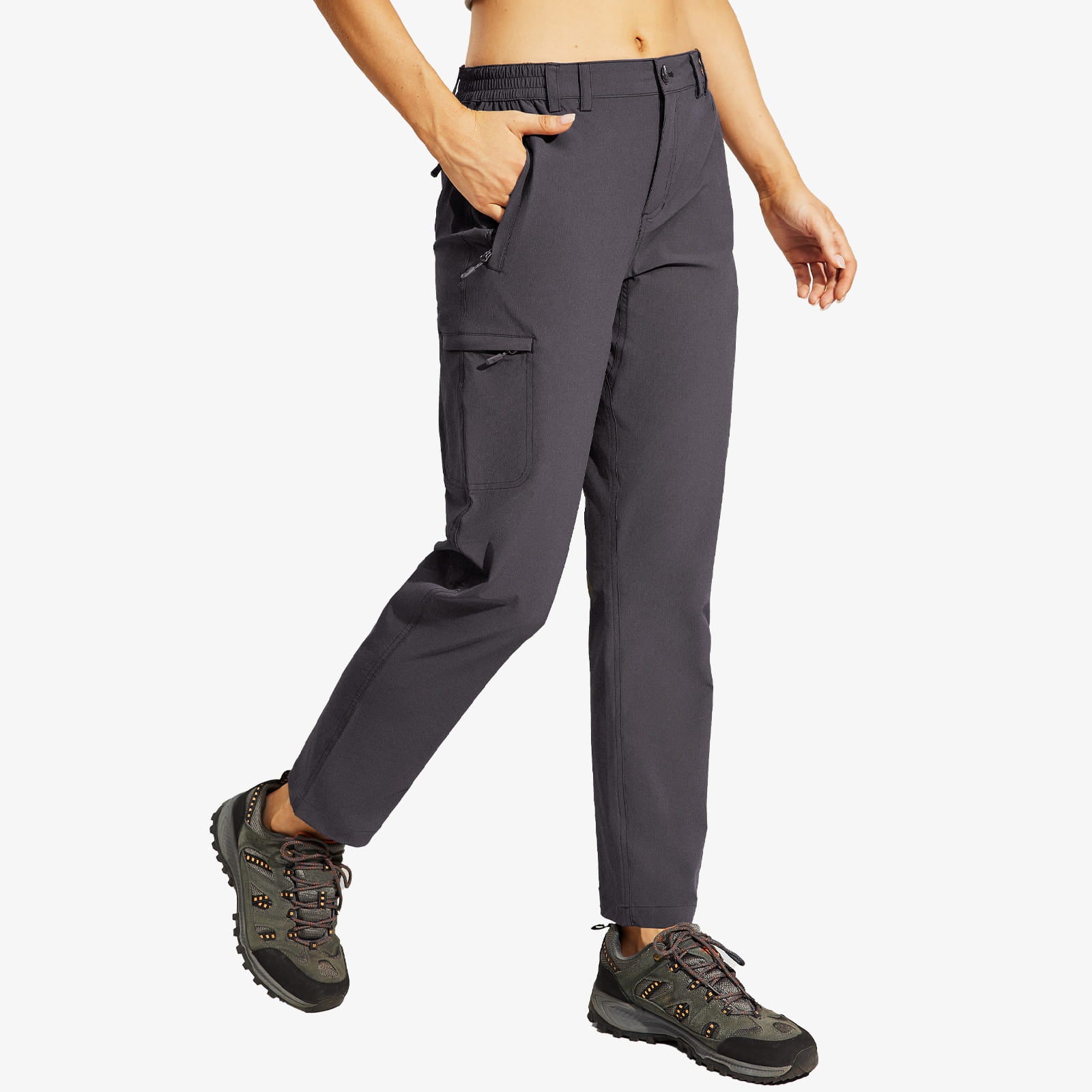 Eddie Bauer Fleece Lined Pants Women's Size 10 Pull On Elastic Waist Zip  Pockets