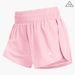 Short de course 2 en 1 pour femme, short de sport taille haute 3"