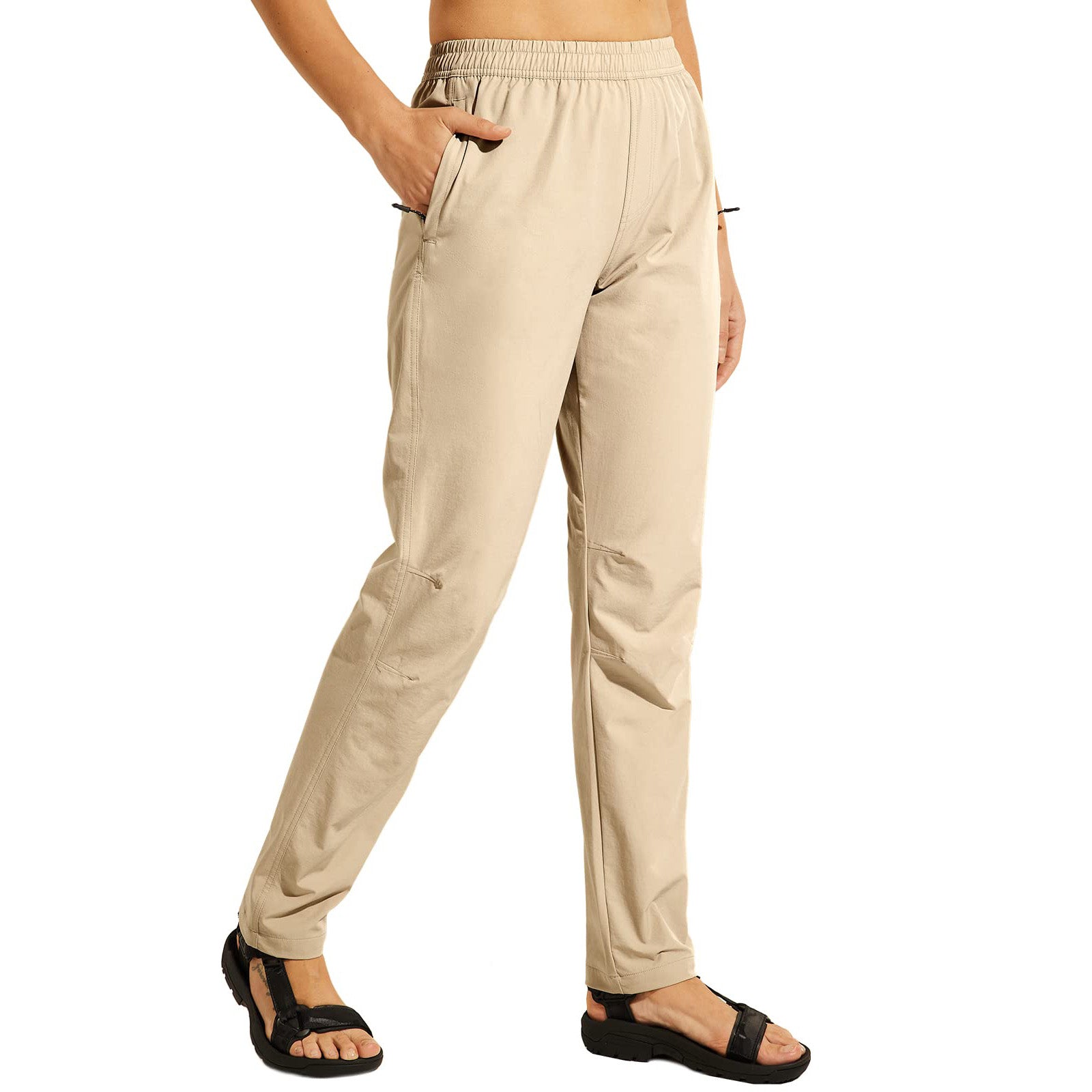Women's Hiking Pants Quick Dry Lightweight Cargo Pants - Khaki / XS
